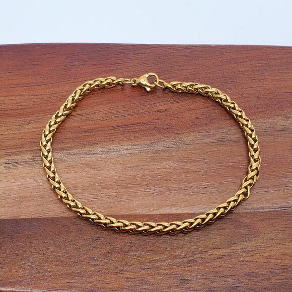 14K Gold Womens 8" Chain Link Style Bracelet Ladies 8 in New 14 K Silver Jewelry - Picture 3 of 6
